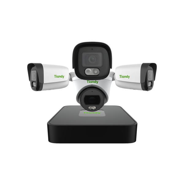 1A Kit de 4 caméras 2MP (1 NVR, 3 caméras externes, 1 caméra interne et disque dur de 1 To)