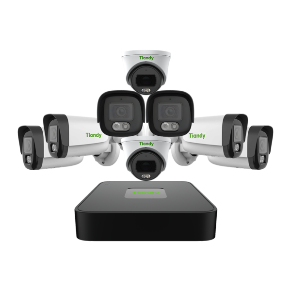 1A Kit de 8 caméras 2MP (1 NVR, 6 caméras externes, 2 caméras internes et disque dur de 1 To)